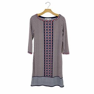 Max Studio Geometric Medallion Multi Color Dress Small